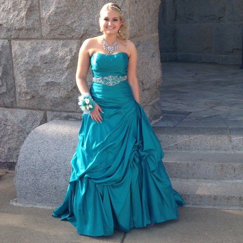 Deep Teal prom dress. P4639 BY MAGGIE SOTTERO